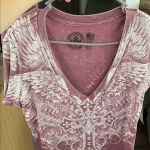 Affliction t shirt. V cut